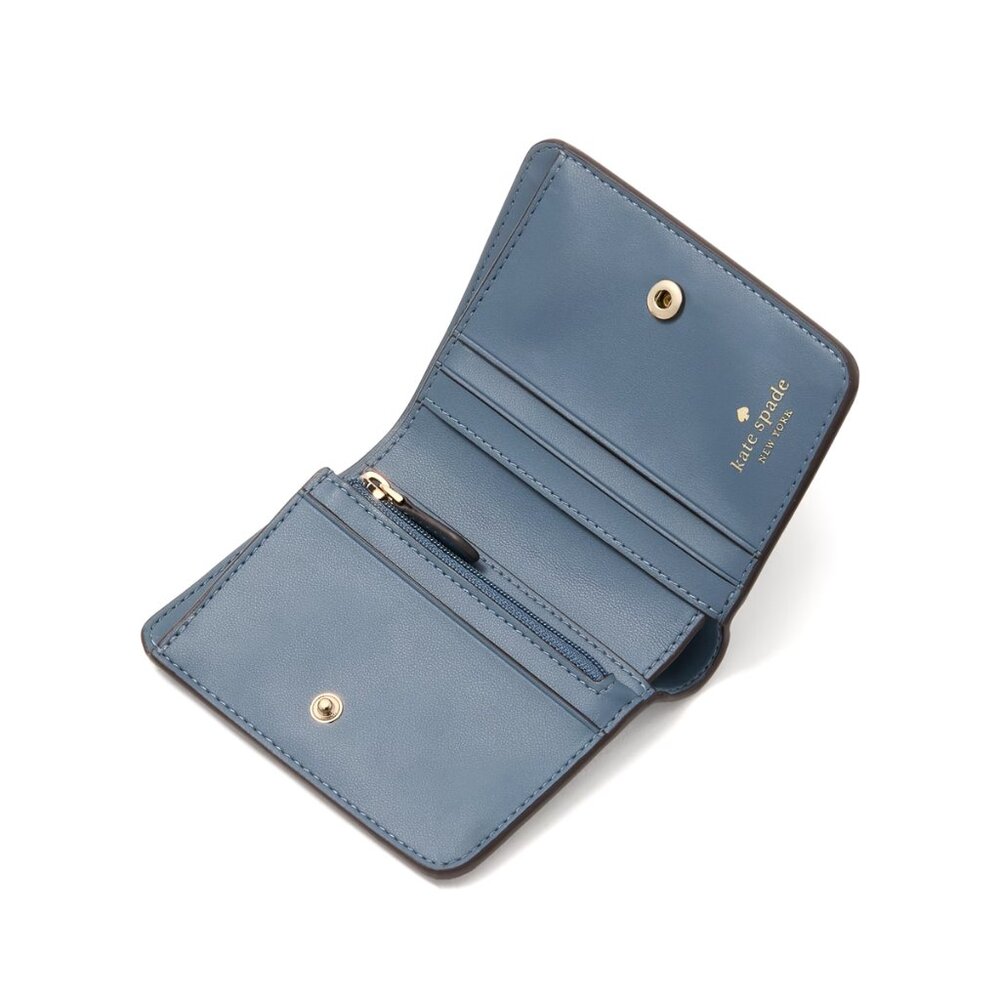 New Kate Spade Lena Small Bifold Wallet Bluestone - Picture 2 of 3